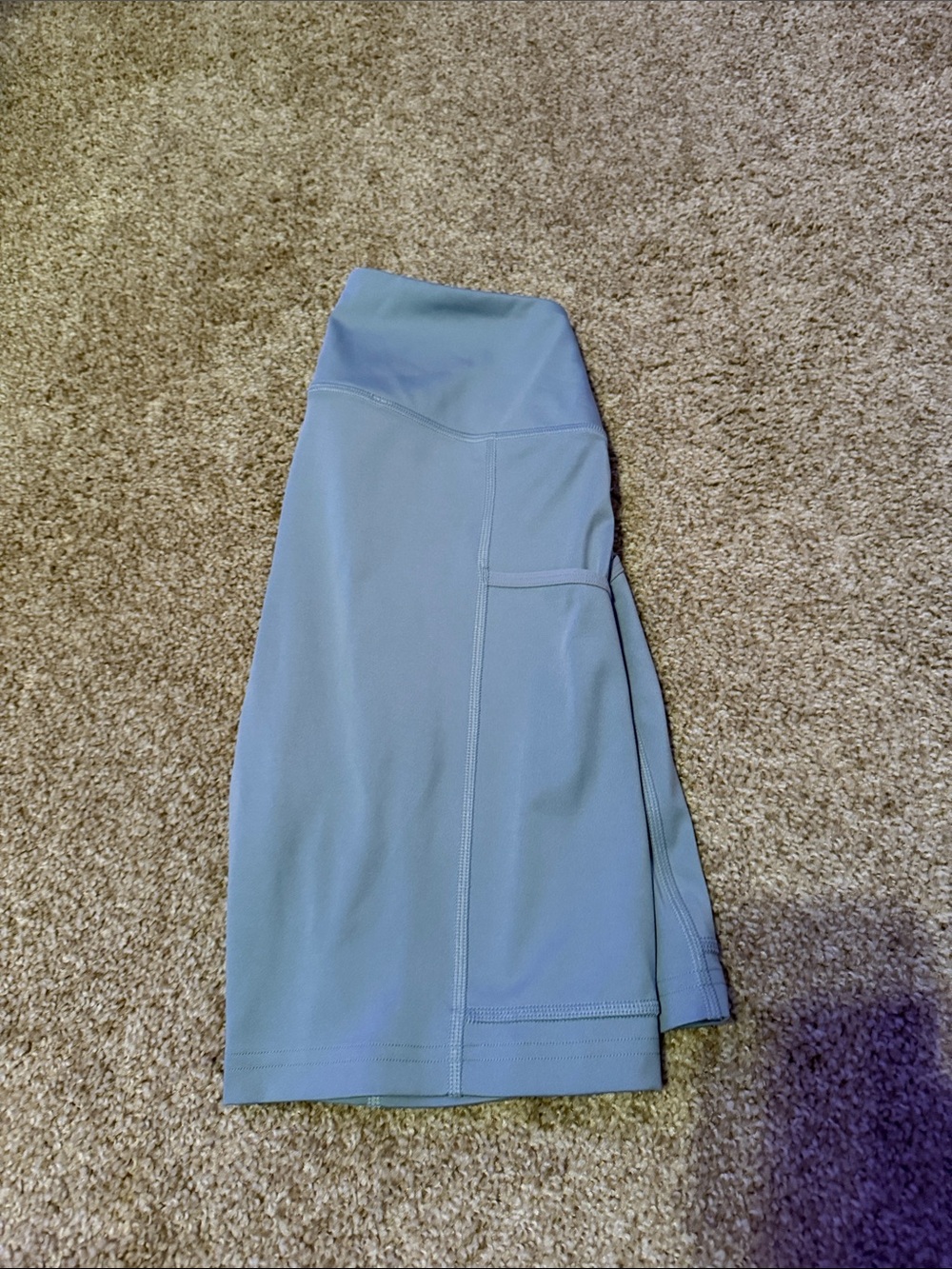 Gymshark Light Blue High-Waist Midi Active Short with Side Pocket - Picture 2 of 2